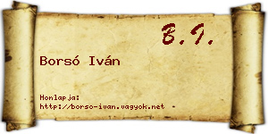 Borsó Iván névjegykártya