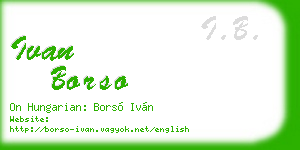 ivan borso business card